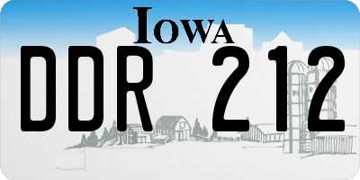 IA license plate DDR212