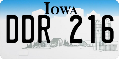 IA license plate DDR216