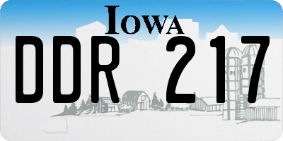 IA license plate DDR217