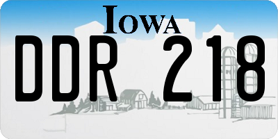 IA license plate DDR218