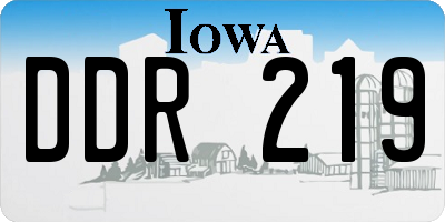 IA license plate DDR219