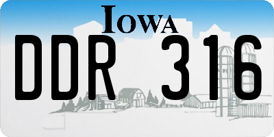 IA license plate DDR316