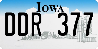 IA license plate DDR377