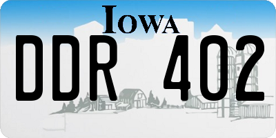 IA license plate DDR402