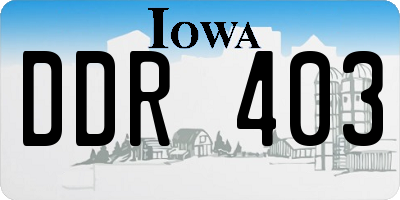 IA license plate DDR403