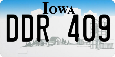 IA license plate DDR409