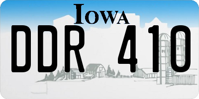 IA license plate DDR410