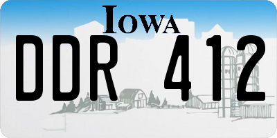 IA license plate DDR412