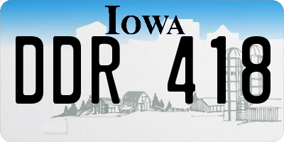 IA license plate DDR418