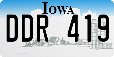 IA license plate DDR419