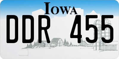 IA license plate DDR455