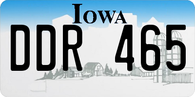 IA license plate DDR465