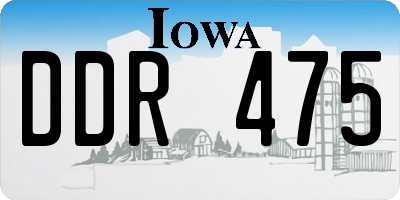 IA license plate DDR475