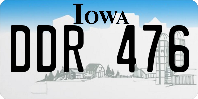 IA license plate DDR476