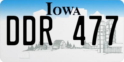IA license plate DDR477