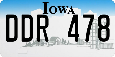 IA license plate DDR478
