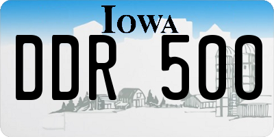 IA license plate DDR500