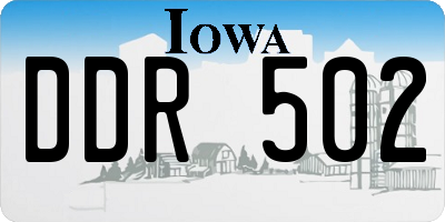 IA license plate DDR502