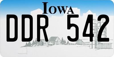IA license plate DDR542