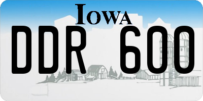 IA license plate DDR600