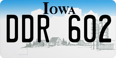 IA license plate DDR602