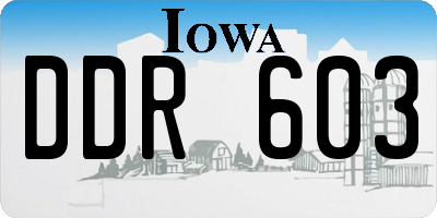 IA license plate DDR603