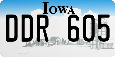 IA license plate DDR605