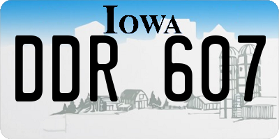 IA license plate DDR607