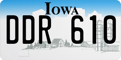IA license plate DDR610