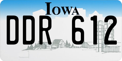 IA license plate DDR612