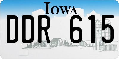 IA license plate DDR615