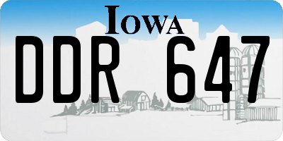 IA license plate DDR647