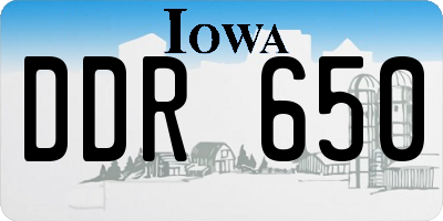 IA license plate DDR650