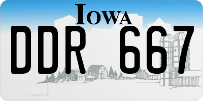 IA license plate DDR667