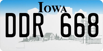 IA license plate DDR668
