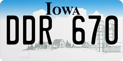 IA license plate DDR670