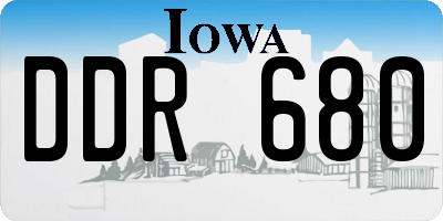 IA license plate DDR680