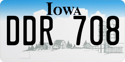 IA license plate DDR708
