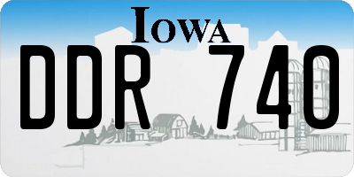 IA license plate DDR740