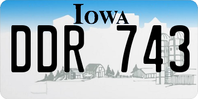 IA license plate DDR743
