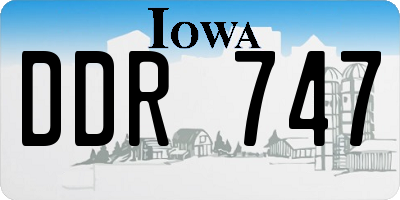 IA license plate DDR747