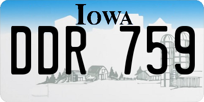 IA license plate DDR759