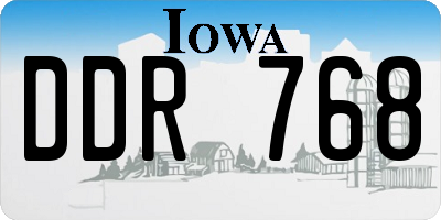 IA license plate DDR768