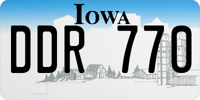 IA license plate DDR770