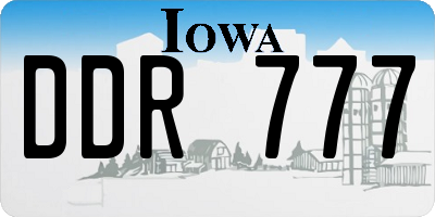 IA license plate DDR777