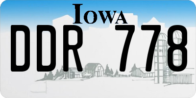 IA license plate DDR778