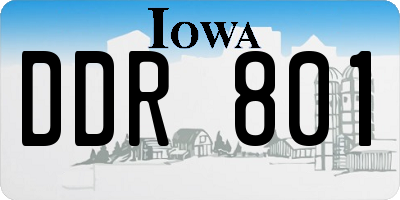 IA license plate DDR801