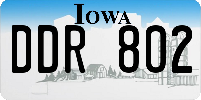 IA license plate DDR802