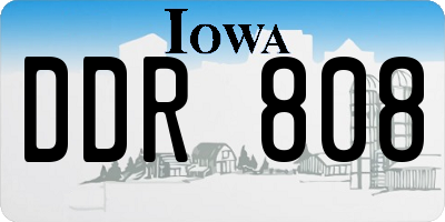 IA license plate DDR808