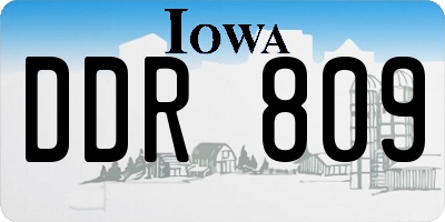 IA license plate DDR809